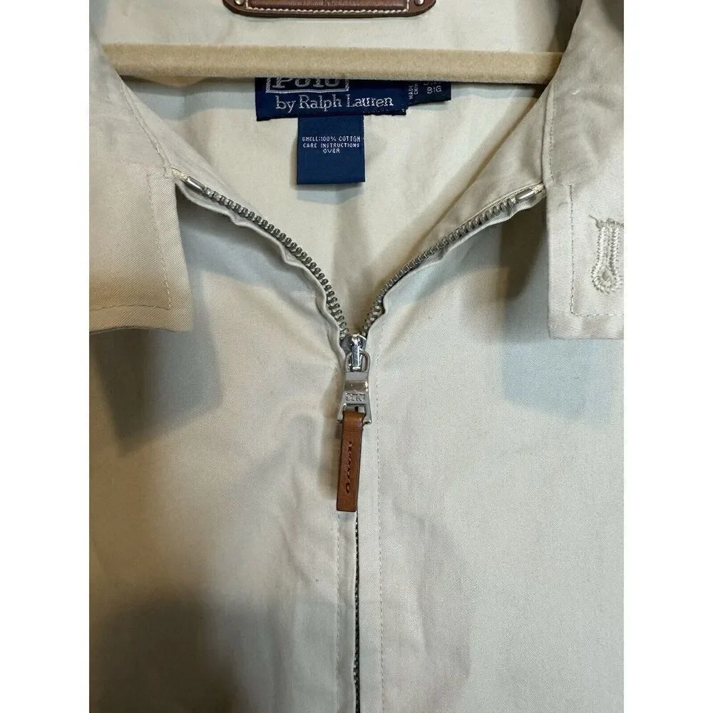 Ralph Lauren POLO Vintage Beige Full Zip Classic Jacket Sz 3XB Big